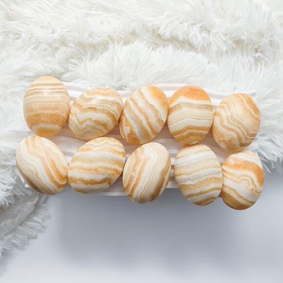 You Choose Orange Calcite Palm Stone - Picture 1 of 10